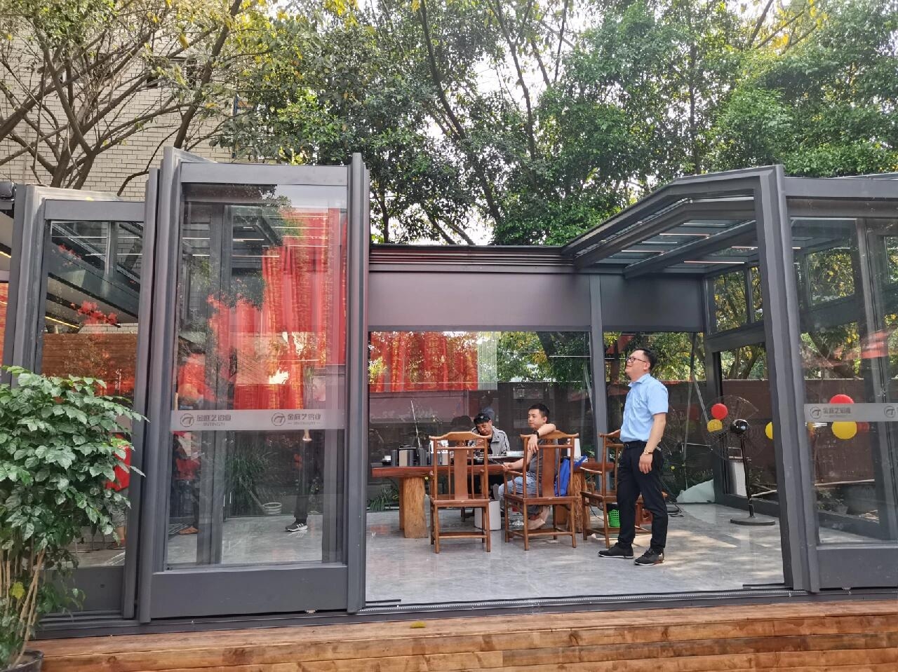 铝合金折叠玻璃阳光房