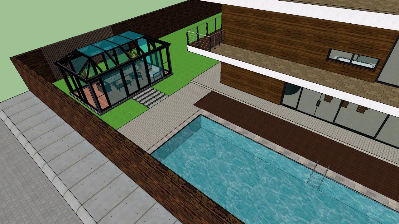 庭院花园内、游泳池边的阳光房SU设计效果图 (1).jpg