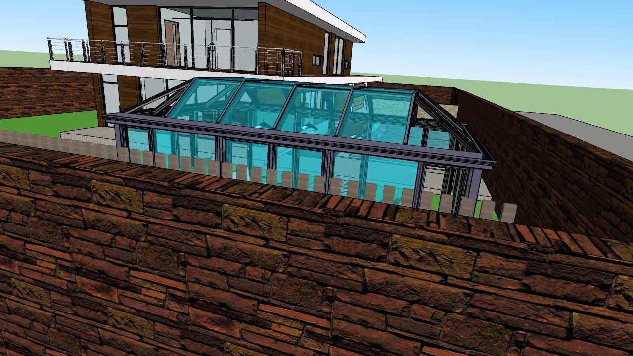 庭院花园内、游泳池边的阳光房SU设计效果图 (4).jpg