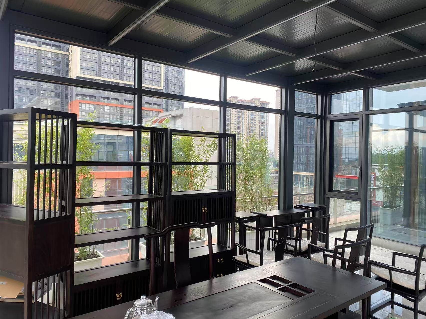 海口陈总露台专属办公茶室阳光房定制项目记录